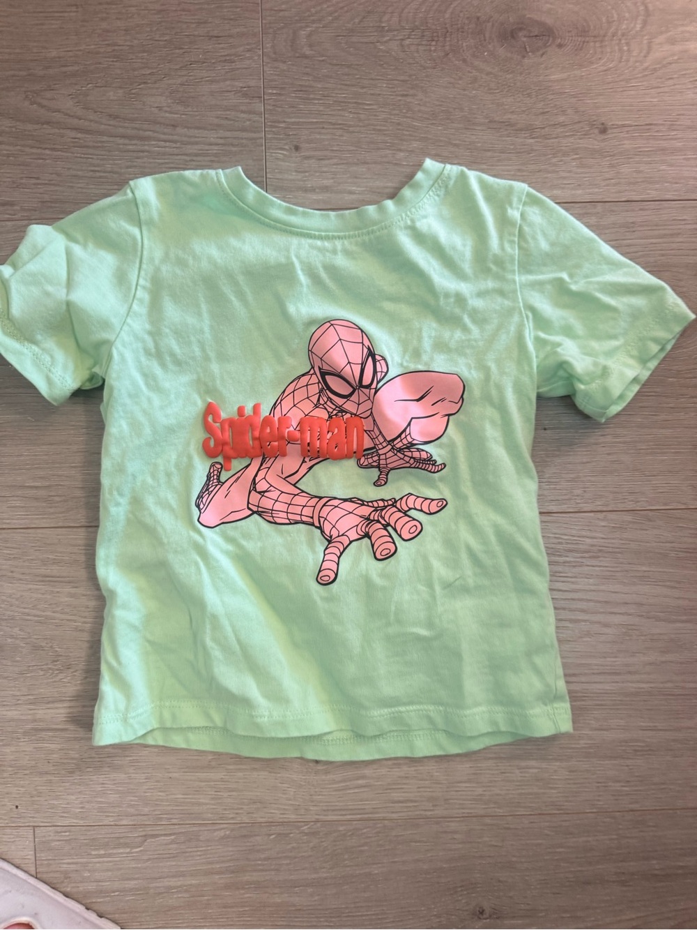 Disney Amazon Essentials Light Green Toddler Tee Spiderman